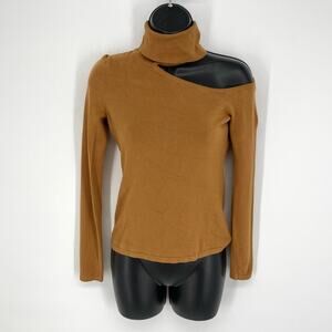 L’Agence Nicky Cutout Turtleneck Sweater Size XS Ginger Long Sleeves Knit